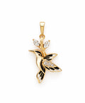 Golden Hummingbird Crystal Pendant