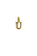 Letter U Pendant in Gold Finish