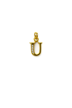 Letter U Pendant in Gold Finish