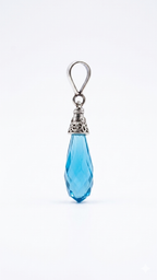 Blue Crystal Teardrop Pendant Necklace