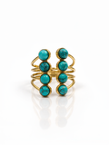 Turquoise Cascade Multi-Band Ring
