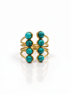 Turquoise Cascade Multi-Band Ring