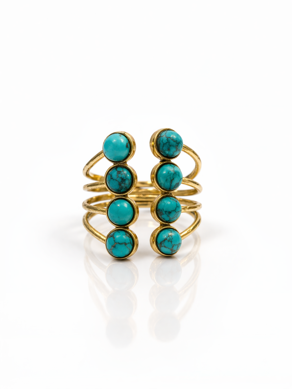 Turquoise Cascade Multi-Band Ring