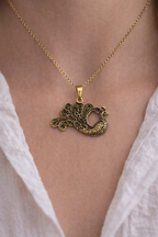 Vintage Peacock Pendant Necklace