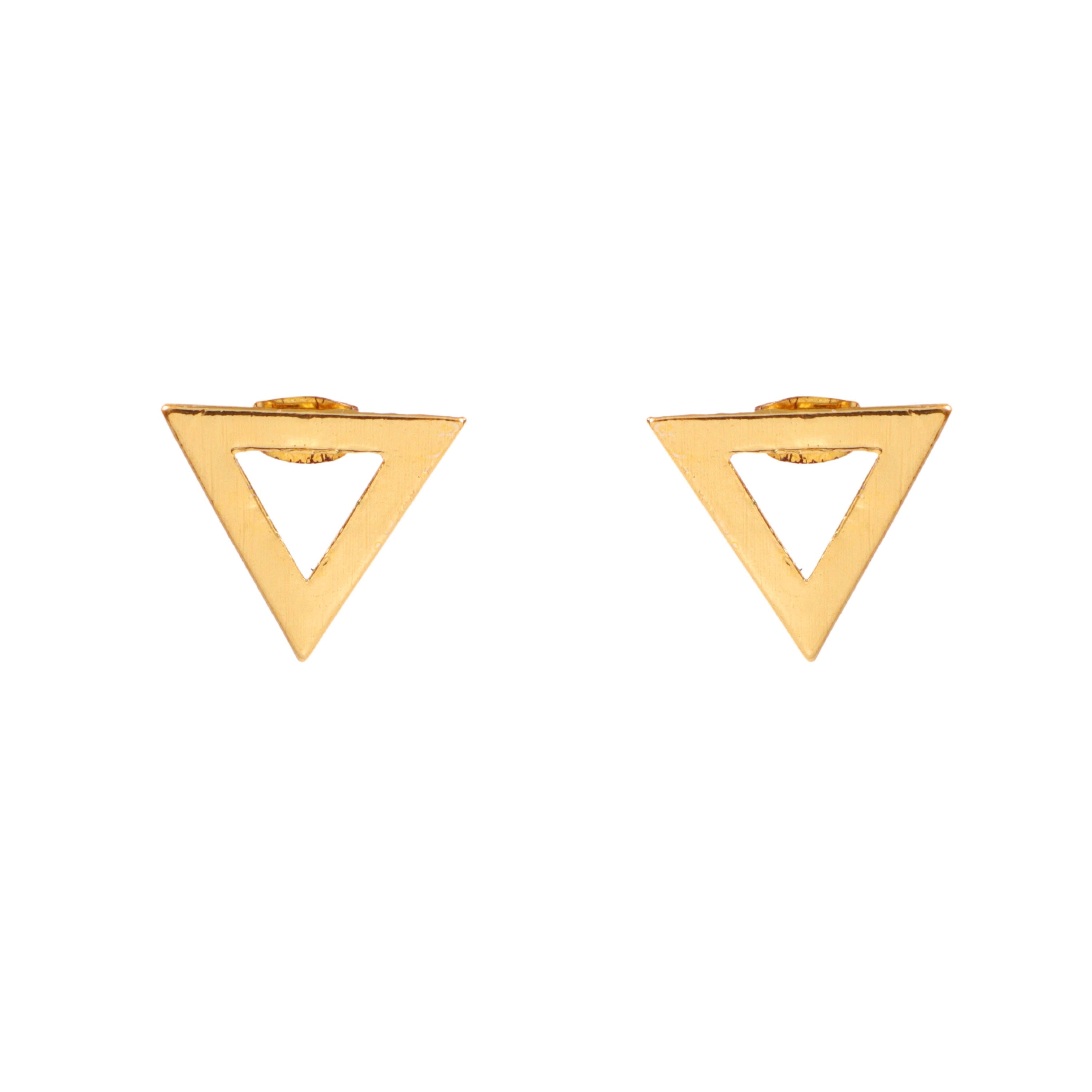 Minimalist Gold Triangle Stud Earrings