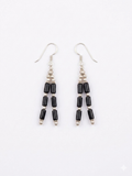 Black Onyx Bead Dangle Earrings