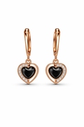Black Heart Hoop Earrings