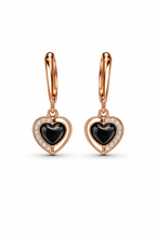 Black Heart Hoop Earrings