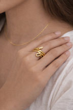 Golden Serpent Wrap Ring