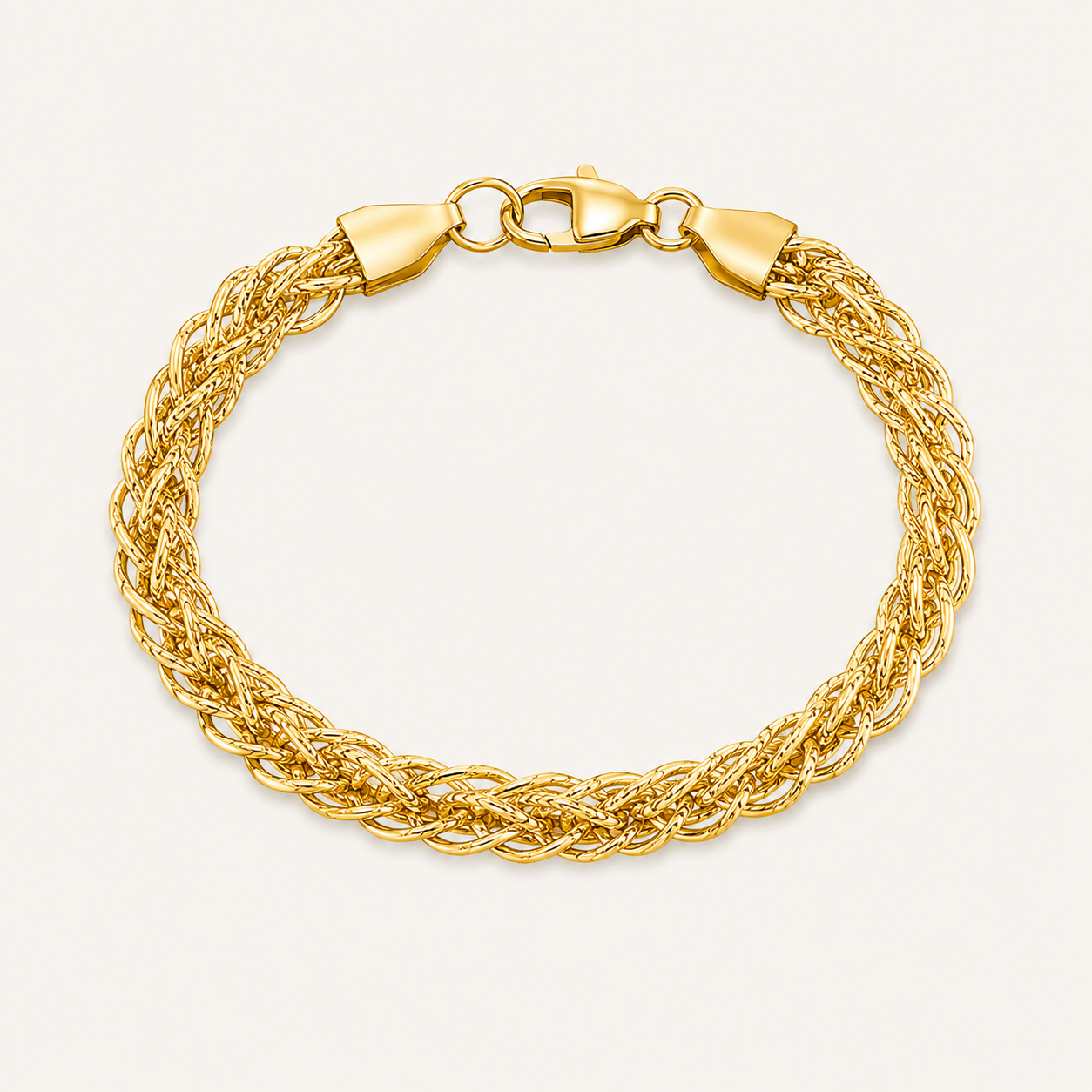 Elegant Golden Braided Chain Bracelet