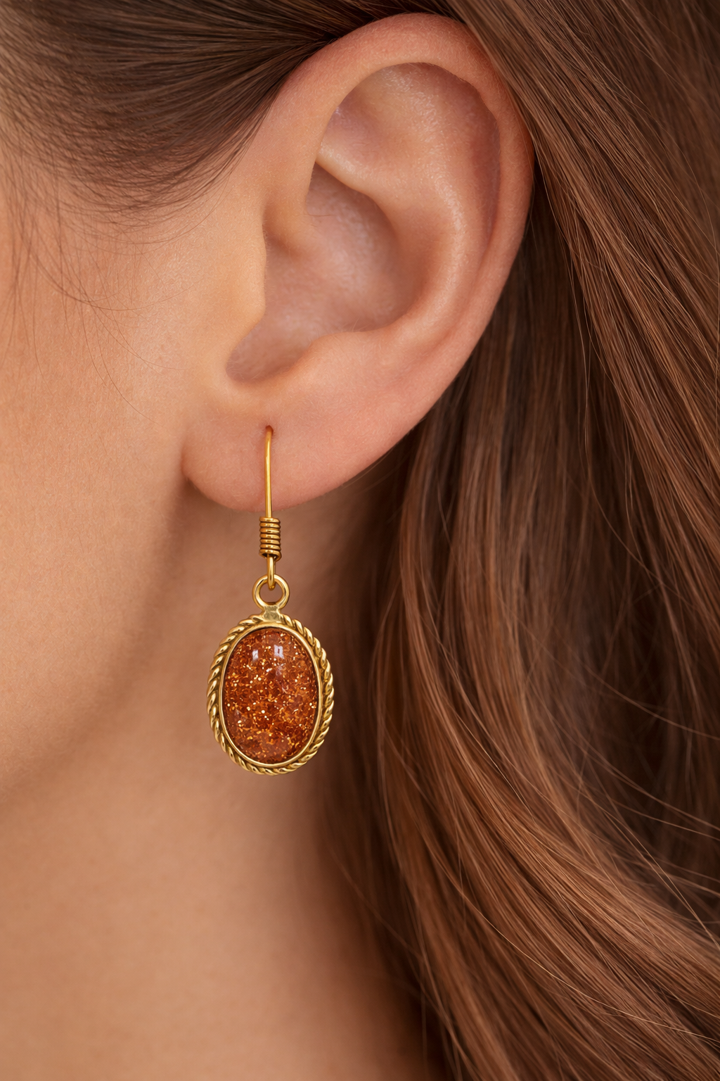Sunstone Dangle Earrings for Women