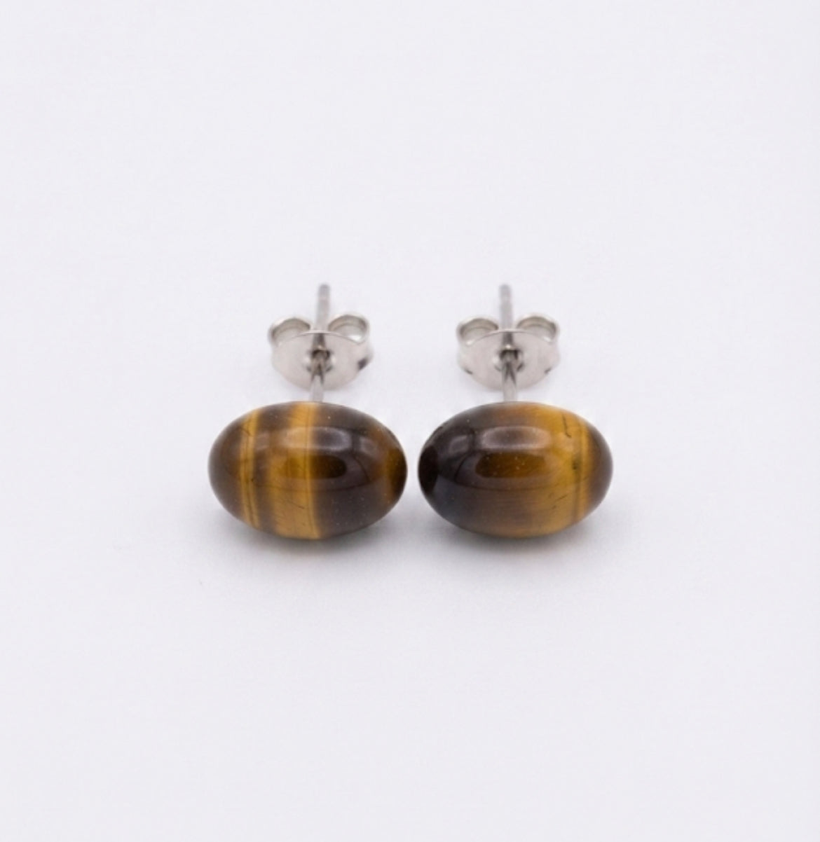Tiger Eye Stud Earrings