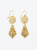 Textured Disc & Engraved Drop Earrings