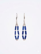 Handmade Blue Lapis Bead Hoop Earrings