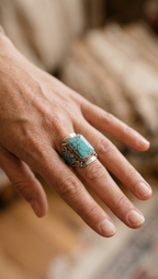 Vintage Tibetan Turquoise Statement Ring