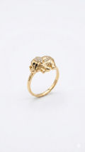 Cute Elephant Wrap Ring in Gold Finish | Animal Inspired Statement Ring