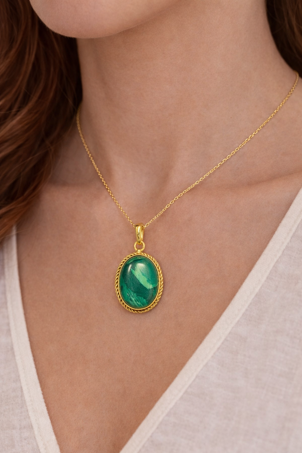 Vintage Malachite Style Elegant Pendant