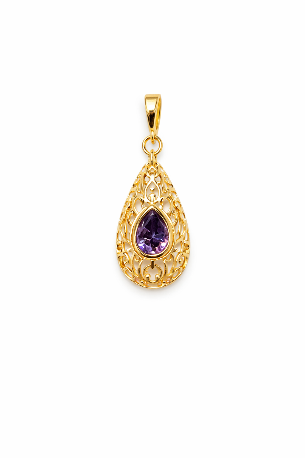 Elegant Gold Teardrop Pendant Necklace