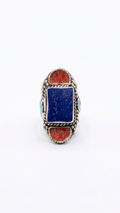 Vintage Lapis Lazuli Statement Ring | Handmade Tibetan Silver Ring