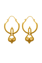 Gold Tribal Hoop Earrings