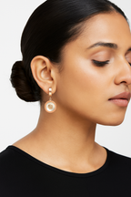 Gold Medusa Drop Earrings