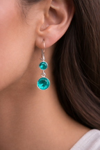 Ocean Teal Dual Drop Earrings