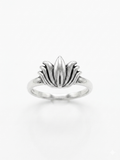 Lotus Bloom Silver Ring | Minimalist Floral Statement Ring