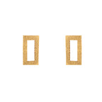 Minimalist Textured Gold Rectangle Earrings