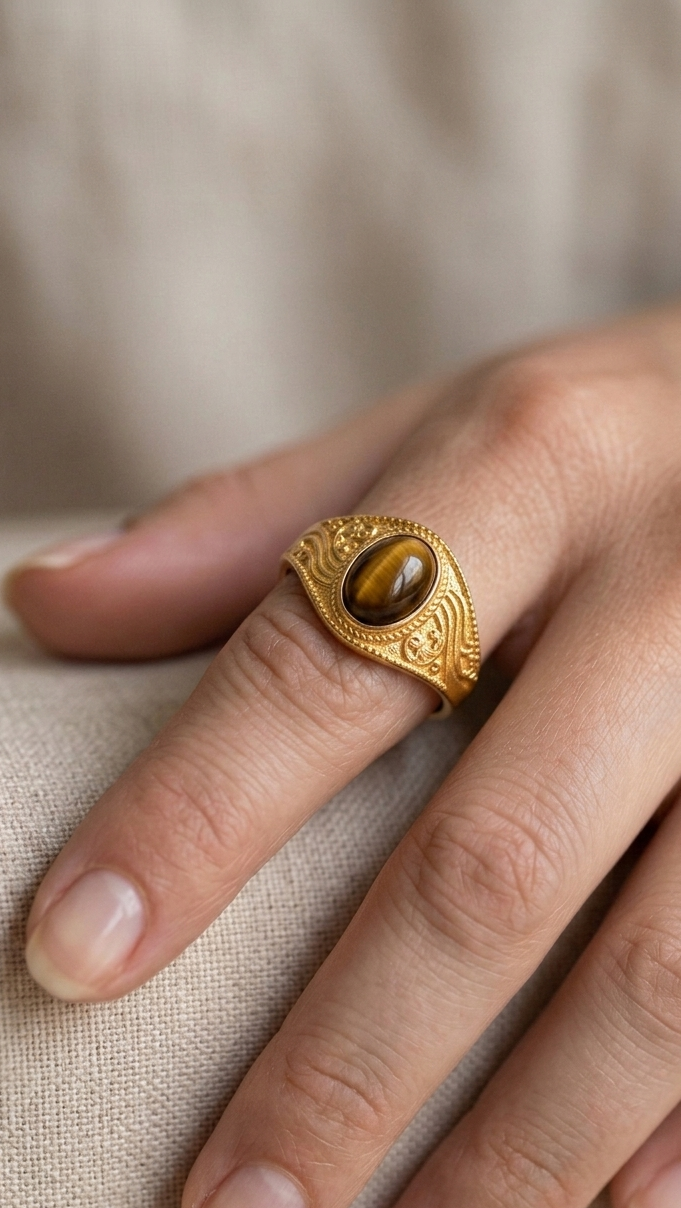 Vintage Tiger Eye Ring for Women