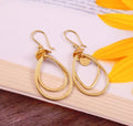 Gold Tone Layered Teardrop Dangle Earrings