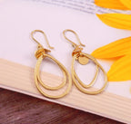 Gold Tone Layered Teardrop Dangle Earrings