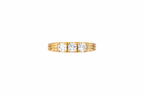 Triple Stone Diamond Ring in Gold Elegant Minimal Band Ring