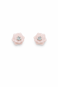 Pink Flower Stud Earrings | CZ Floral Earrings
