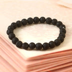 Natural Black Lava Beads Volcanic Rock Bracelet