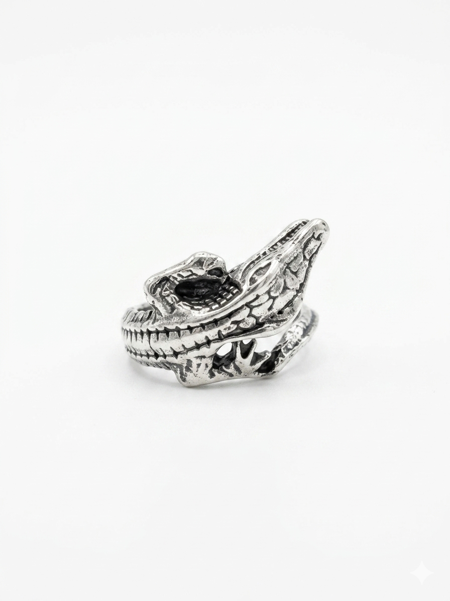 Crocodile Skull Ring | Gothic Alligator Skull Ring