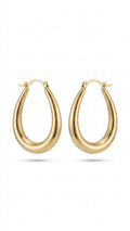Chunky Gold Teardrop Hoop Earrings