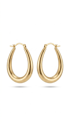 Chunky Gold Teardrop Hoop Earrings