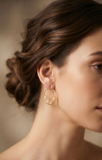 Blush Pink Cat’s Eye Hoop Earrings