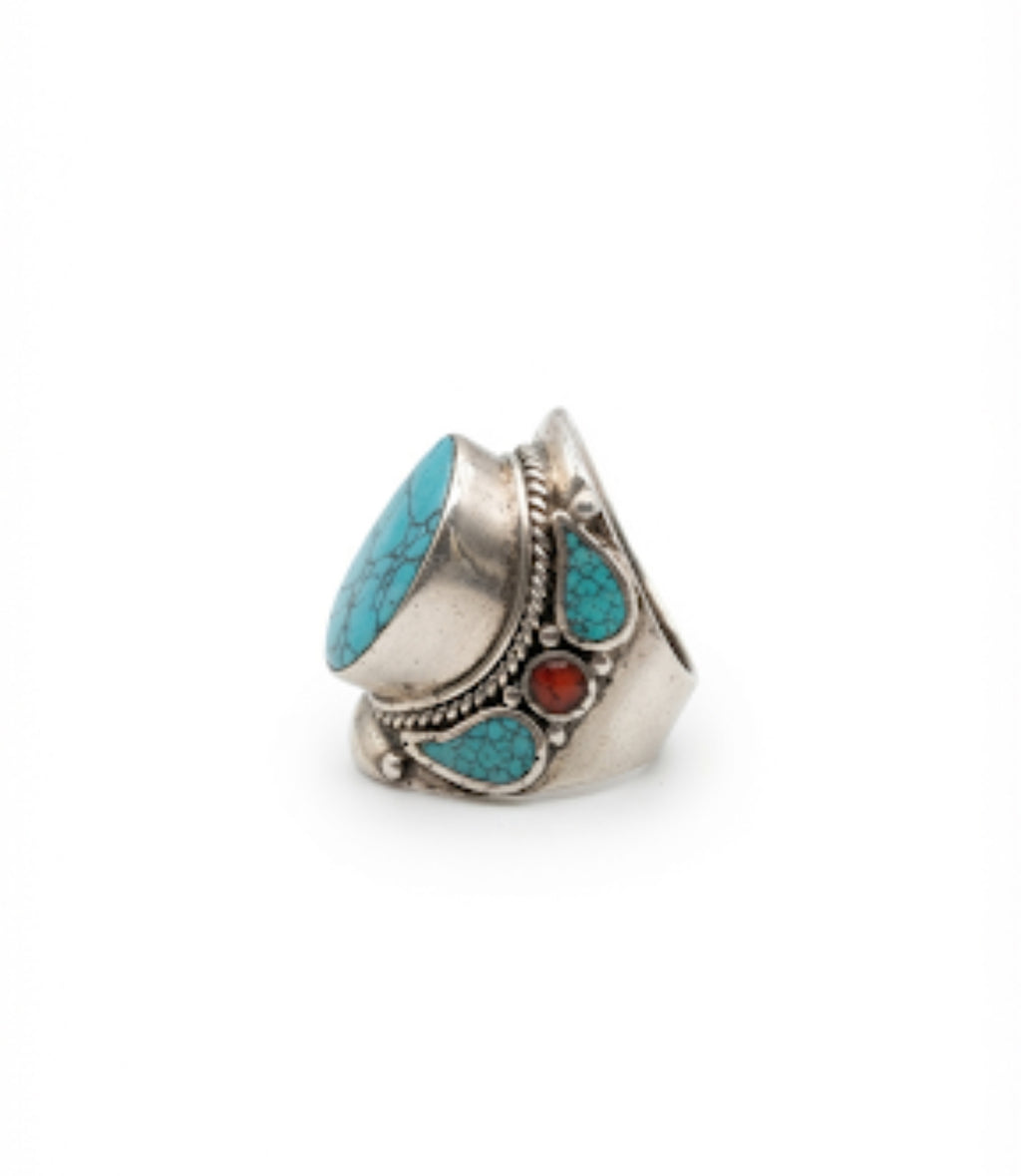 Turquoise Statement Ring, Handmade Boho