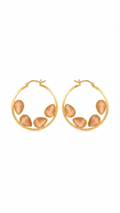 Champagne Cat’s Eye Hoop Earrings