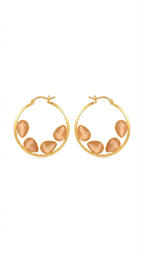 Champagne Cat’s Eye Hoop Earrings