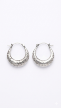 Silver Textured Hoop Earrings