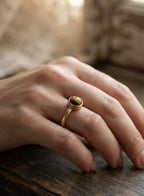 Minimalist Tiger Eye Gold Ring