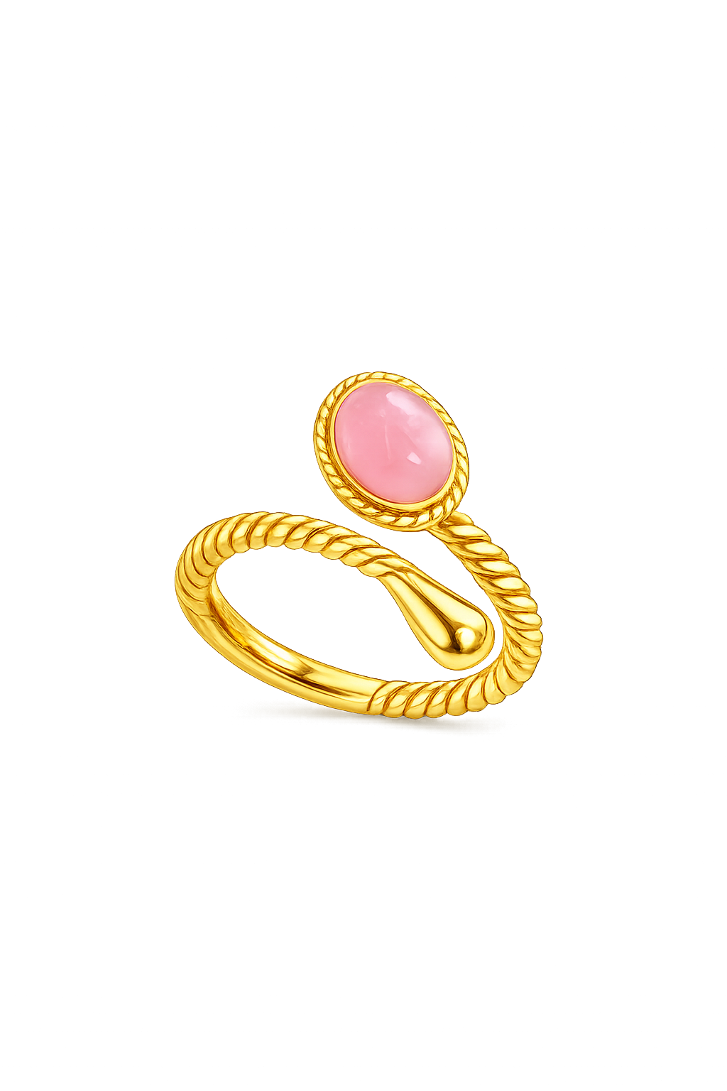 Rose Quartz Open Ring in 18K Gold Vermeil