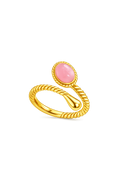 Rose Quartz Open Ring in 18K Gold Vermeil