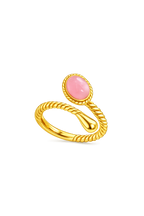 Rose Quartz Open Ring in 18K Gold Vermeil