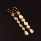 Gold Textured Dangle Earrings for Women