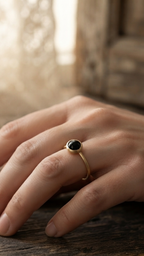 Minimalist Black Onyx Gold Ring