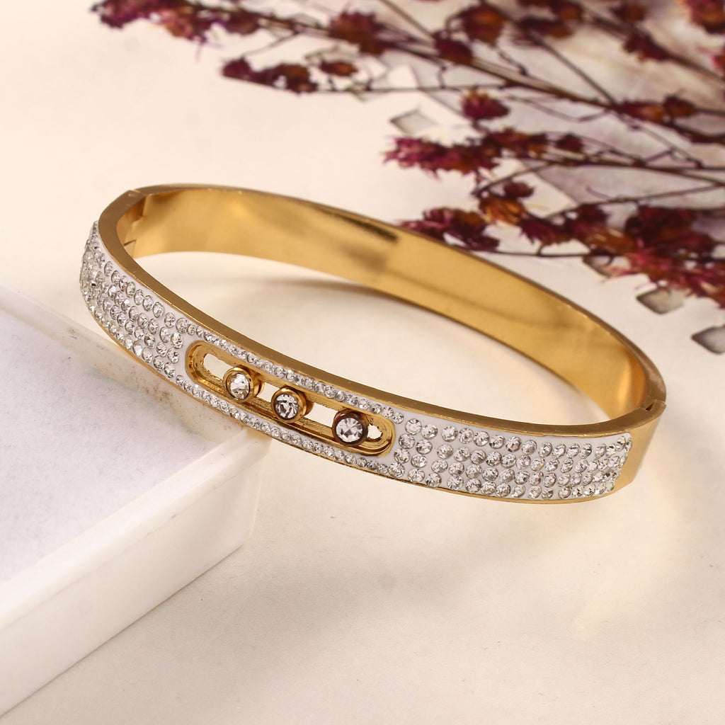 Triple Row Pavé Crystal Bangle