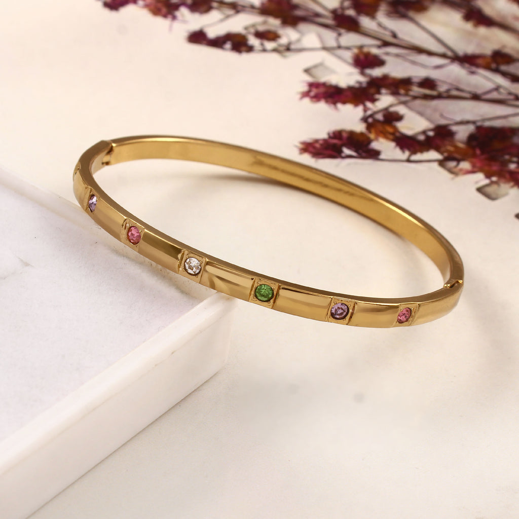 Multi-Stone Minimal Bangle